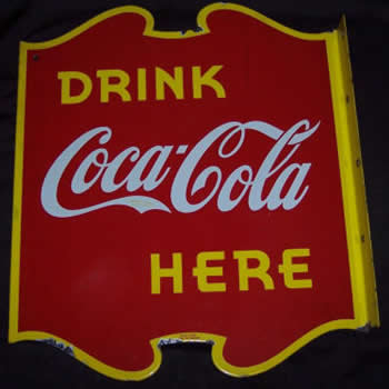 Coca Cola Drink Here Sign